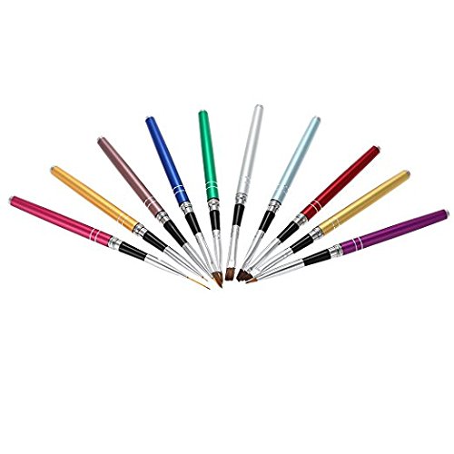 Anself 10-teilig Nagel Pinsel Set für UV-Gel- und Acrylfingernägel - 5