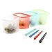 Produktbild 4pcs Silikon Lebensmittel Aufbewahrungstasche, Wiederverwendbare Küche Lebensmittel Beutel Lebensmittelechtes Silikon Tasche für Obst Gemüse Fleisch Milch, BPA Frei