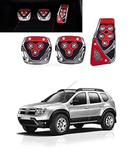 PRIKNIK Anti-Skid Car Pedals(Manual Shift) 3 Pcs Sports kit Pad Covers Set Compatible with Duster