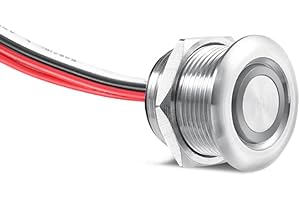 Obeaming Dimmer interruptor 12V LED 4 cables 6A pulsador de botón regulador de luz acero inoxidable para autocaravana, camper, barco, furgoneta,luz LED regulable 12V, tira de luz de un solo color