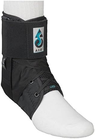 Medically Approved Ankle Stabilising Orthosis (ASO) with removable plastic stays, ideal for sports and ankle injuries (BLACK)