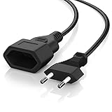 CSL - rallonge Euro - rallonge de Câble d'alimentation - rallonge électrique - fiche Euro à connecteur Euro - fiches Droites - utilisable universellement - IP20 intérieur - 2 m - Noir