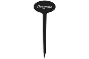 GRAVURZEILE Pflanzenschilder mit Gravur - Oregano - Stilvolle Kräuterschilder aus schwarzem Acryl für den Garten - Kräuterstecker geeignet für Beet & Kräutergarten - Farbe: Oregano