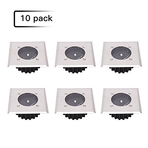 Pre&Mium 10x Solar Bodeneinbaustrahler IP65 Außen Garten LED Lampe Bodenstrahler Solarleuchte (Ecking)