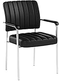 hjh OFFICE 706802 chaise visiteur, chaise de réunion SOMOS V simili cuir noir