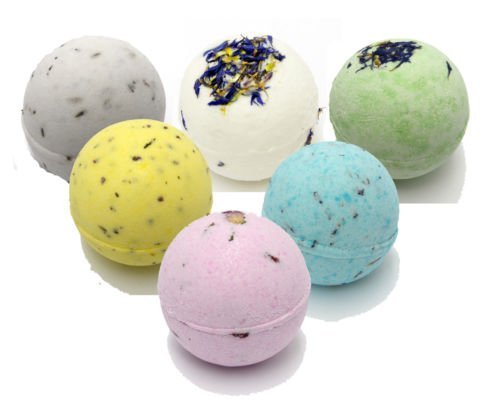 Bee Beautiful 6 X 65g Bath Bombs (approximately 5cm diameter) (Petals)