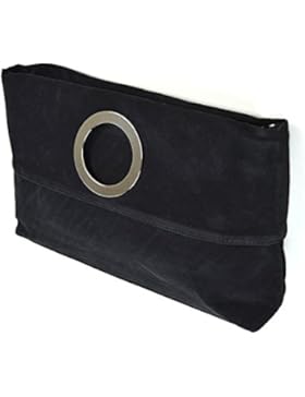 ESSEX GLAM Damentasche Kunstleder Umhängetasche Citytasche Schultertasche Handtasche Faltbare Abendtasche