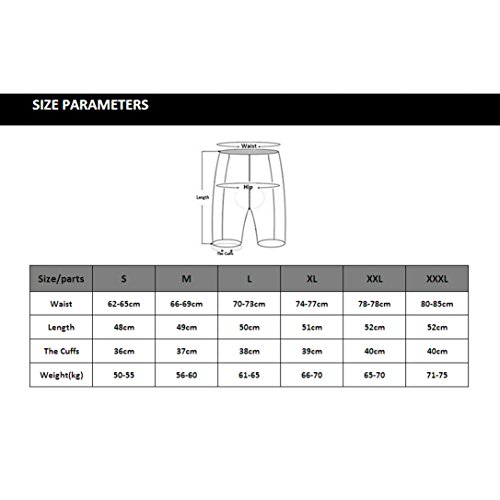 iCreat Herren Fahrradhose Radhose Kurz Radlerhose Radshort Sporthose mit Sitzpolster S/M/L/XL/2XL/3XL - 7