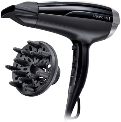 Remington Asciugacapelli 2300W - Leggero e Potente - Con Ioni per Capelli liberi dal crespo , ugello per lo styling, diffusore, 3 livelli di riscaldamento e 2 livelli di ventola, Pro Air-ShineD5215