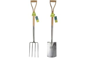 Wolvercroft Garden Centre Burgon & Ball RHS Stainless Steel Digging Spade and Fork