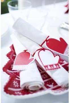 Knitted Noel Mitten Tags, Pack of 8, Red