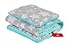 Produktbild BABYLUX Babydecke Krabbeldecke MINKY Kuscheldecke Decke 75 x 100 cm mit KISSEN 30x35cm (1K. Minze + Sterne)