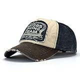 Malloom® Nueva unisex gorra de béisbol algodón mezclado motocicleta Gorra molienda borde do old Sombrero (café)