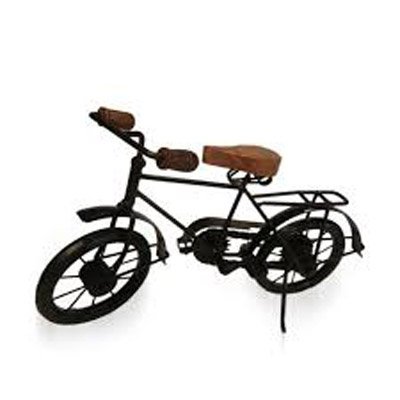 DECORVAIZ Royal Look Metal and Wood Showpiece Handcrafted Antique Decorative Cycle For Home Decor (Black), 1 Piece - Image 5