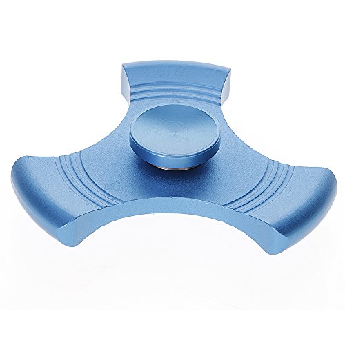 GGG METAL Fidget Tri Hand Spinner Durable High Speed Stress Reducer EDC Kids Adults Toy for Fidgeters ADHD Anxiety Autism Quitting Bad Habits Staying Awake-Blue