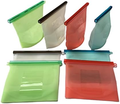 2 x Silicone Lunch Bag – Reusable Thick &amp; Seal Vacuum Food Storage Bags with Zip Fastening – Food container, Alternative/Dishwasher Safe/Freezer/Microwave Silicone Bag to Keep Food Soup, Milk, Fruit, Meat Vegetables Cooked Fried &amp; More Storage And Freezing &amp; Heating and Portions – Selection of Colours – 1 Litre blue