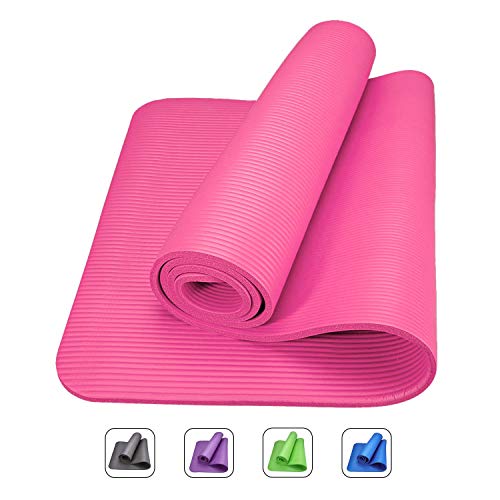 ROMIX Esterilla de Yoga Gruesa, 10mm Alfombras de Reversible Ecologica, 180cm No tóxico Colchoneta para Deporte Fitness Ejercicios, Gimnasio, Pilates Tapete Antideslizante con Bolsa Transporte