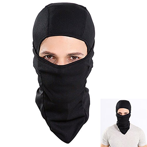 Cagoule Moto Balaclava, Face Cou Masqu Jeu de Plein Air et Sport Cagoule Anti Froid (Noir)