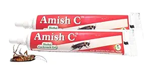 Amish Cockroach Killer Gel for Roach, Cockroach Herbal Killer Gel for Home/Office/Kitchen - Pack of 2 Tubes (Multicolor)