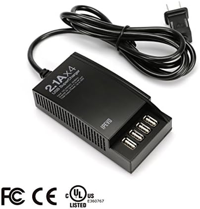 IPEVO USB SuperCharger — Charge 4 iPads Simultaneously — Multi-Charger Dock Charges for iPad, iPhone, iPod and USB Devices (42W)