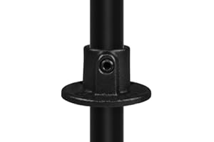 VILO VISIONS Rohrverbinder Temperguss SCHWARZ Gerüstrohr Kupplungen T-Clamps® - TÜV geprüf (Füßplatte Rund Durchgehend (131T), 26,9 mm (¾"))