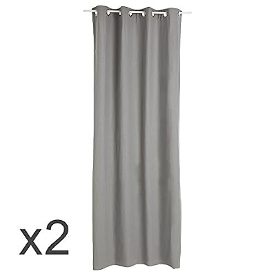 Atmosphera Lot de 2 Rideaux à oeillets occultant Gris Foncé