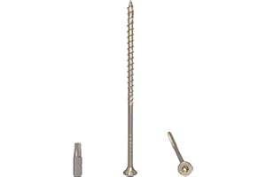 MARCOPOL Paquete de 80 tornillos universales de acero chapado en zinc amarillo de 6 x 140 mm, cabeza torx, cabeza avellanada, tornillos de aglomerado (80, 6 x 140 mm)