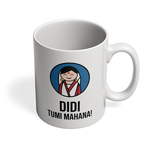 Sister Gift | Didi Tumi Mahana Bengali Rakhi Rakshabandhan Gift for Sister Behen Little Big Sis Sister in Law White Coffee Mug by PosterGuy | Gift for Rakhi Birthday Anniversary Wedding Promotion