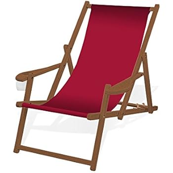 Liegestuhl Deckchair | Akazienholz Klappbar Atmungsaktiv Sonnenliege