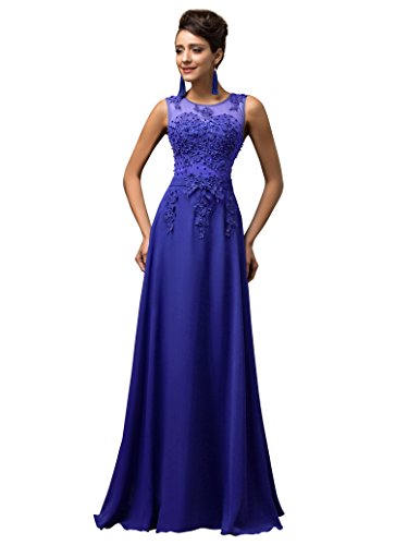 GRACE KARIN Femme Robe Dentelle avec Bretelles Robe de Mariage Élégante Longue USA2 CL7555-6