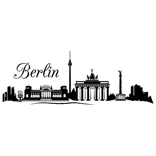 Wandtattoo Skyline Berlin - Wandtattoo / 49 Farben / 3 Größen/schwarz / 35 x 99 cm