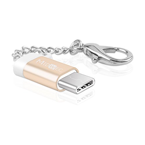 MIDWEC 2 Stück Mini Type c Adapter/ USB-C to Micro USB Adapter,USB C Adapter ,Verwandelt USB Type-C Input in Micro-USB/Golden (String) - 4