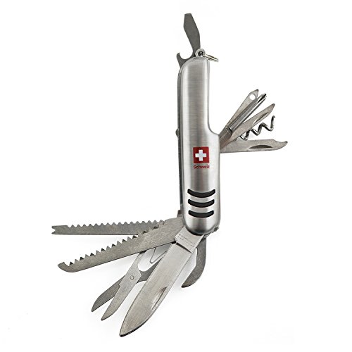 Taschenmesser mit Schweiz Logo, 11 Funktionen by Bedarf Tools