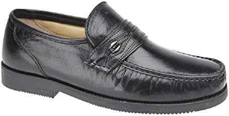 Tycoons BARRIE Mens Leather Moccasins Black