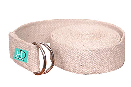 BlomiDeal Correa de Yoga algodón orgánico con Doble Anillo D Ajustable
