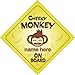 Cheeky Monkey On Board Personalised Car Sign New Baby / Child Gift / Present