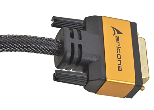 1 Meter High End & Highspeed HDMI zu DVI Kabel 19pol. mit vergoldeten Steckern und einem Nylon/Alu Geflecht und Aluminium-Gehäuse, blanken Kupferleitern und 24 Pins, by aricona - 3