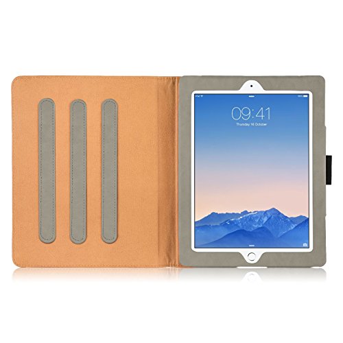 iPad 4 Hülle – JAMMYLIZARD Ledertasche Smart Cover mit Standfunktion (mit Retina) für iPad 4. 3 & 2, OLIVGRAU & HONIG, [MIT STIFT-HALTER] - 4