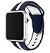 Produktbild VICARA for Apple Watch Armband, neueste Leicht Flexibel Atmungsaktiv Laufen Sport Bewegung Silikon Ersatz Strap Band für Apple Watch Nike+, Apple Watch Series 1/2 (42mm, Navy/White)