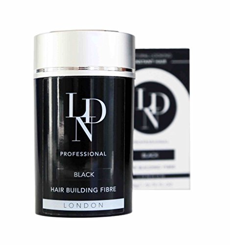 LDN Professional Hair Building Fibres for Hair Loss and Thin Hair, No.1 for Instantly Thickening Hair Naturally, 20g hair fiber bottle (Black)