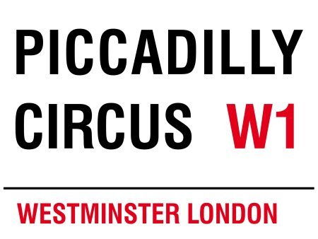 Piccadilly Circus W1 Londres Panneau - Acier, 20 x 15 cm