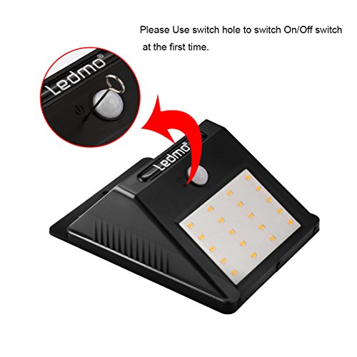 LEDMO® 2er Solarleuchten mit Super Hell LED, Warm Licht, 3 Intelligiente Modi, LED Solar Wandleuchte 2017 Neu Stil solarlampen gartenleuchten gartenlampen Außenwandleuchten - 6