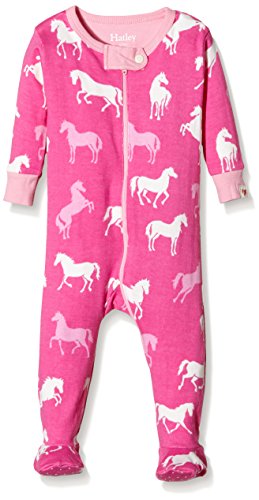 Hatley Baby Girls 0-24m Infant Footed Coverall Classic Horses Footies, Pink, 3-6 Months