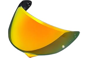 MTDVZR HJ-34P Helmet Visor Replacement,UV Protective Scratch-Resistant Helmet Face Shield Windproof Visor Compatible with HJC C10 (Revo Deep Red-Day Use Only)