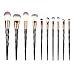 Produktbild Makeup Pinsel Set 10PCS Professionelles Schminkpinsel Kosmeti Lidschatten Gesichtspinsel Eyeliner Kosmetik Brush Pinselset Ausgangsgebrauch mit Aufbewahrungstasche Btruely Erröten Kosmetische Concealer Bürsten Schmink Pinselset (Grau)