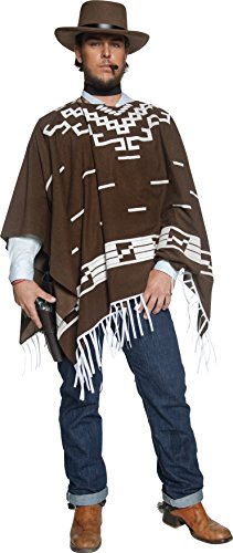 Smiffys Adult men's Authentic Western Wandering Gunman Costume, Poncho, Vest, Faux Shirt and Neckscarf, Western, Serious Fun, Size L, 34291 Smiffys Adult men's Authentic Western Wandering Gunman Costume, Poncho, Vest, Faux Shirt and Neckscarf, Western, Serious Fun, Size L, 34291