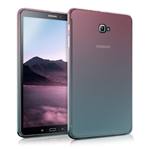 kwmobile Hülle für Samsung Galaxy Tab A 10.1 (2016) T580N / T585N - Case Handy Schutzhülle TPU Silikon für Tablet - Backcover Cover klar Pink Blau Transparent