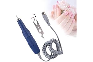 HURRISE Manija De Taladro Para Uñas Pulidor De Uñas Kit Máquina De Pedicura Eléctrica Para Uñas Pieza De Mano Con Taladro De Arte Eléctrico Manija De Pluma (35000 Rpm)(Blue)