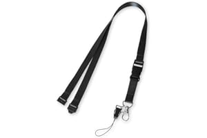 hoinya Lanyard X 1 Neck Lanyard Strap Office Lanyard for Holding a ID Card Holder, Pass Card Badge, Keys or Cell Mobile Phone (Black)