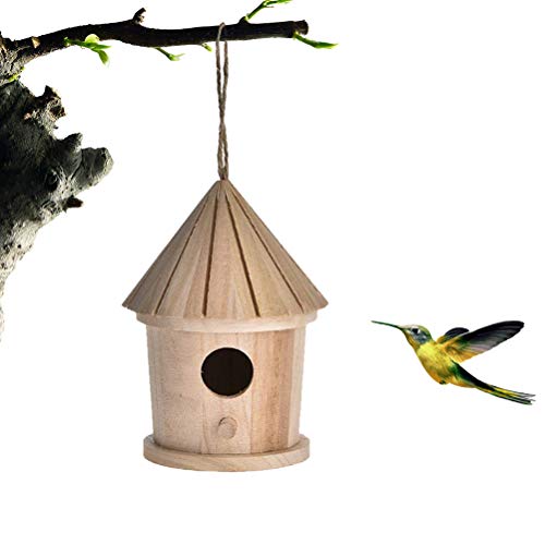SAMTITY Nichoir en Bois Hôtel accroché de Maison d'oiseau de nouveauté, nid d'oiseau en Bois accrochant la Cage en Bois Normale d'oiseau de Lieu de Repos en Bois pour des Oiseaux